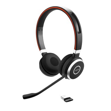 Jabra Evolve 65 SE Link380a MS Stereo- Bluetooth Headset with Noise-Cancelling Microphone, Long-Lasting Battery and Dual Connectivity - Works with All Other Platforms - Black