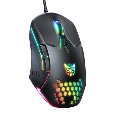 Gaming Mouse, Wired PC Entry Level Mouse with RGB Backlit and Adjustable DPI, Ergonomic Office Laptop Mouse, Computer Gamer Mouse with 7 Responsive Buttons for Windows/Mac/Linux/Chrome