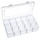 Outus Large 15 Grid Clear Plastic Organizer Storage Box with Adjustable Dividers Jewelry Storage Container Box for Washi Tapes, Craft, Beads, Jewelry, Stickers, Small Parts