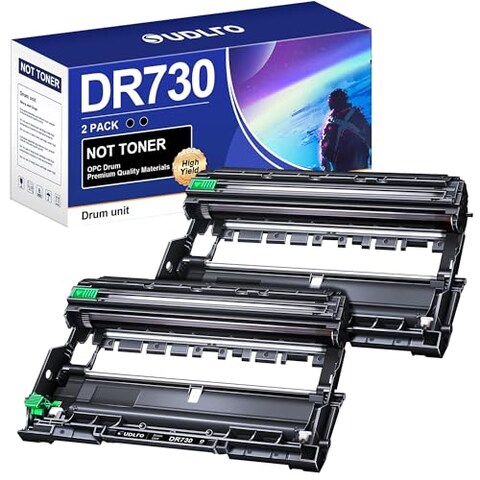 Compatible DR730 (Not Toner) Replacement for Brother Drum DR730 DR-730 Compatible with MFC-L2750DW HL-L2370DW MFC-L2710DW HL-L2350DW DCP-L2550DW Printer (2 Pack, Black)