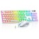 Wireless Gaming Keyboard and Mouse Combo - RGB Backlit,Rechargeable Wireless Keyboard and Ergonomic Backlit Mouse,Wireless Keyboard and Mouse for Gaming Work,Long-Lasting Built-in Battery (White)