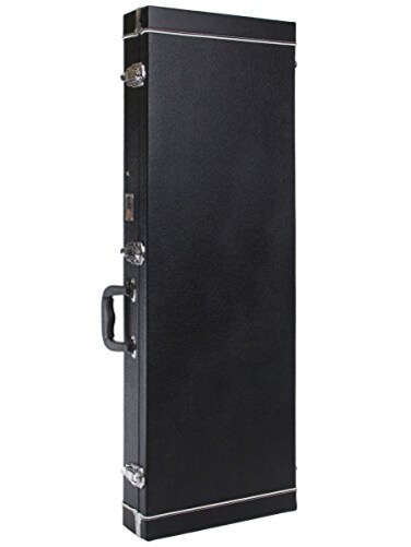 Gearlux Rectangular Bass Guitar Hard Case - Black, Fits Fender Precision/Jazz Bass, and More