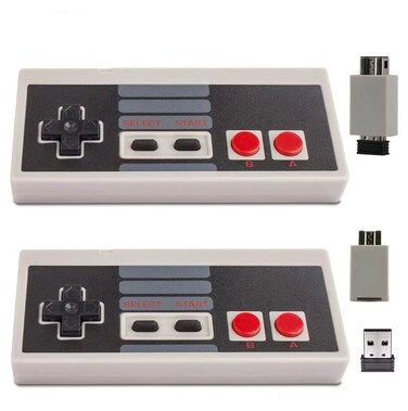 ZAMPAM Wireless Controller for Mini NES (Only Work with Original Mini NES) - With USB Wireless Adapter Compatible with PC, Mac OS, Raspberry PI add Turbo Function 2 PACKS