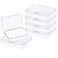 6 Pcs Mini Plastic Storage Containers Box with Lid, 3.5x2.4 Inches Clear Rectangle Box for Collecting Small Items, Beads, Game Pieces, Business Cards, Crafts Accessories