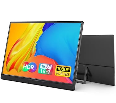 Yxk Portable Monitor 15.6 Inch 1080P USB-C HDMI Ultra-Slim Travel Monitor with Kickstand, for Laptop, PC, Mac Phone, PS, Xbox, Swich IPS Ultra-Thin Zero Frame Gaming Monitor