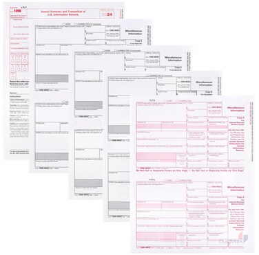 1099 MISC Forms 2024, 4 Part Laser Tax Forms Kit for 25 Individuals - Designed for QuickBooks and Accounting Software 1099 Misc 2024