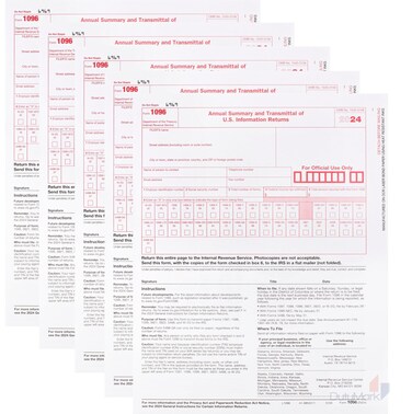 1096 Transmittal Tax Forms 2024, 25 Pack of 1096 Summary Laser Tax Forms 1096 Forms, Compatible with QuickBooks and Accounting Software