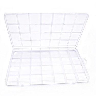 IOOLEEM 28 Grids Plastic Bead Organizer Box, Organizer Container Storage Box, Dividers for bead arts and crafts.