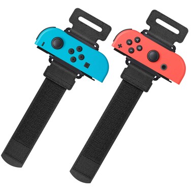 YUANHOT Wrist Bands for Nintendo Switch Just Dance 2025 2024 2023 &amp; Zumba Burn It Up, Adjustable Elastic Straps for Switch &amp; Switch OLED Joy Con Controller, 2 Pack Wristbands for Kid and Adult - Black