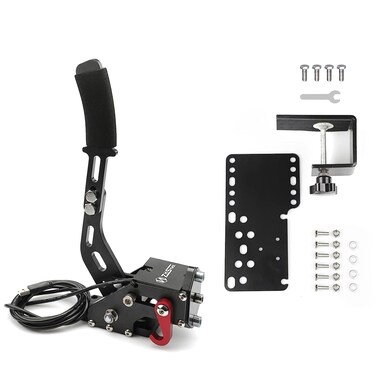 ZHSYMX USB Handbrak,PC Handbrake,USB Handbrake PC for 64Bit SIM Racing Games, Compatible with Logitech G27 G29 G920 G923 T500 T300 Simulate Linear Handbrake 6ft USB Cable with Fixing Clip and Plate