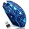 VEGCOO C10 Wireless Gaming Mouse Rechargeable Silent Optical Mice 7 Colors LED Lights, 7 Buttons 2400/1600/800DPI (Black)