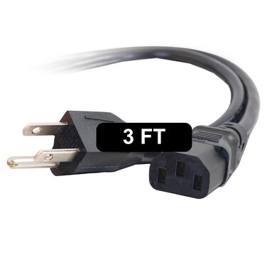 C2G 3FT Premium Replacement AC Power Cord - Durable Power Cable for TV, Computer, Monitor, Appliance &amp; More (24240)
