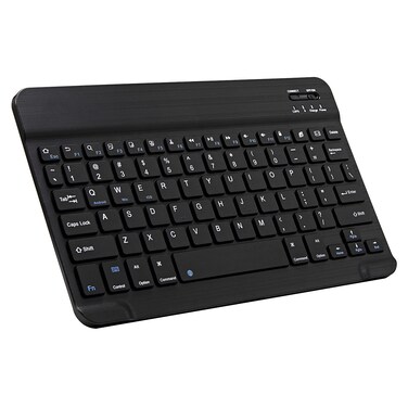 Ultra-Slim Bluetooth Keyboard Portable Mini Wireless Keyboard Rechargeable for Apple iPad iPhone Samsung Tablet Phone Smartphone iOS Android Windows (10 inch Black)