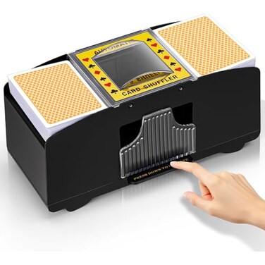 YUCEEN Automatic Card Shuffler 1/2 Decks,Battery Operated Electric Playing Card Shuffler for UNO,Casino Card Game,Poker,Phase 10,Blackjack,Texas Hold'em,Home Card Games