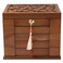 Changsuo Wooden Jewelry Box for Women, Organizer Box of Solild Wood with Lock and Key for Jewelries, Watches, Necklace, Ring, Lockable Storage Case (Cherry)