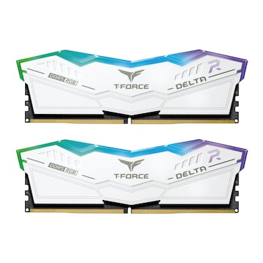 TEAMGROUP T-Force Delta RGB DDR5 Ram 32GB (2x16GB) 6000MHz PC5-48000 CL30 Intel XMP 3.0 &amp; AMD Expo Compatible Desktop Memory Module Ram White FF4D532G6000HC30DC01