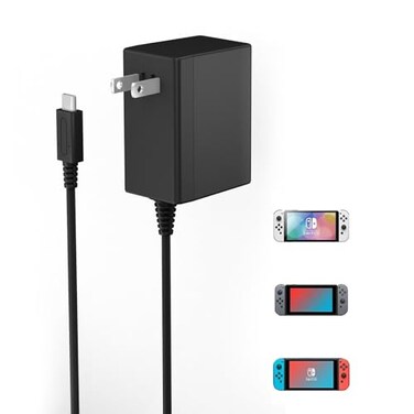 Charger for Nintendo Switch,39w AC Power Supply Adapter for Switch,15V 2.6A Fast Charging with 6.6FT USB C Cord Compatible with Nintendo Switch Lite/LITE/OLED,Support TV Dock/Phones
