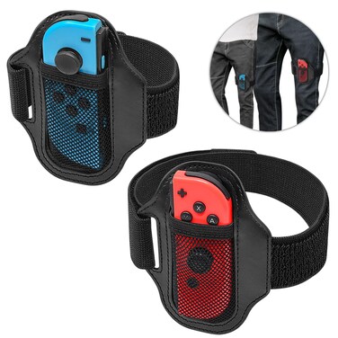 [2 Pack] Leg Strap for Nintendo Switch Sports Play Soccer/Switch Ring Fit Adventure, for Joy Cons Switch OLED Model Controller Game Accessories,Adjustable Elastic Strap,Two Size for Adults &amp; Children