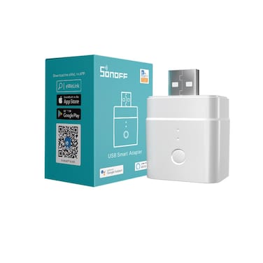 SONOFF Micro USB Smart WiFi Adaptor 5V, Smart Switch for Type A USB Devices, Compatible with Alexa &amp; Google Home, APP Remote Control Switch, 2.4GHz WiFi Required(1 Pack)