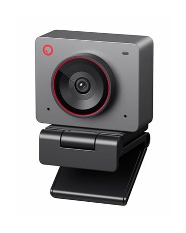 OBSBOT Meet 2-4K Webcam for PC with 1/2" Sensor, AI Framing &amp; Autofocus, Beauty Mode, Lightweight, Gesture Control, HDR, Dual Microphone, 60 FPS, Web Cam for Streaming, Meeting, Gaming. (Space Grey)