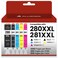 280XXL 281XXL Compatible for Canon 280 281 TR8620a Ink Cartridges PGI-280XXL CLI-281XXL 280 XXL 281 XXL Compatible with TR8620 TS702a TS9520 TS9521C TR8520 TS6220 TS6320 TS8220 5-Pack Combo