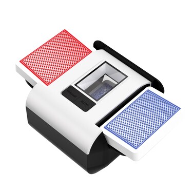 BIFTU Automatic Card Shuffler with Dual Modes, Rechargeable 1-2 Deck Card Dealer Machine, Low Noise Operation Card Shuffler for Poker, UNO, Blackjack, Skip-Bo, Phase 10