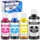 Pristar Compatible with HP 31 32XL Ink Bottle Set Compatible with HP Smart Tank 7301 7001 7602 5000 6001 5101 5102 5103 Plus 651 551 455 457 450 All-in-One Printer (165 ML 32XL Black Ink 100 ML 31 CMY