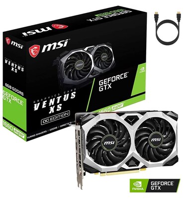 MSI NVIDIA GeForce GTX 1660 Super Ventus XS VR Ready OC PCIe 3.0 Graphics Card Dual Fan 6GB GDDR6 HDCP Support DirectX 12 NVIDIA G-SYNC DisplayPort HDMI w HDMI Cable