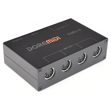 CAMOLA MIDI Thru 6 Box USB MIDI Interface 1-in 6-out Wired Transmission with High-speed Optocoupler MIDI Splitter, Plug-and-play