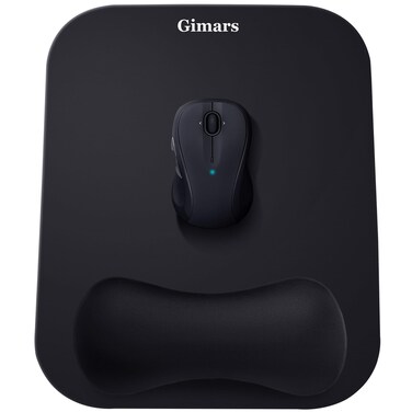 Gimars Mouse Pad with Wrist Rest, Large Smooth Superfine Fibre Memory Foam Ergonomic Mouse Pad, Comfortable Mousepad with Nonslip Base for Pain Relief, Laptop, Computer, Gaming, Office, 11 x 8.26''