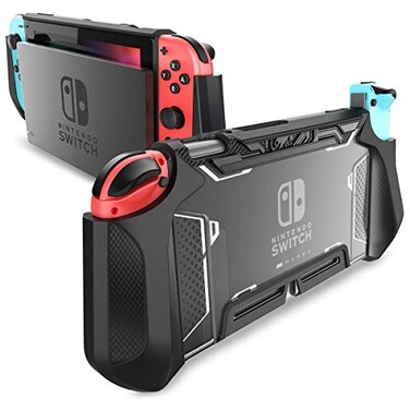 Mumba Dockable Case for Nintendo Switch, [Blade Series] TPU Grip Protective Cover Case Compatible with Nintendo Switch Console and Joy-Con Controller (Black)
