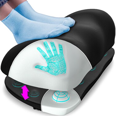 Adjustable Cloud Foot Rest for Under Desk at Work with Pressure Point Nodes - Ergonomic Memory Foam Office Foot Stool &amp; Under Desk Footrest for Gaming &amp; Home Office, Supports Posture