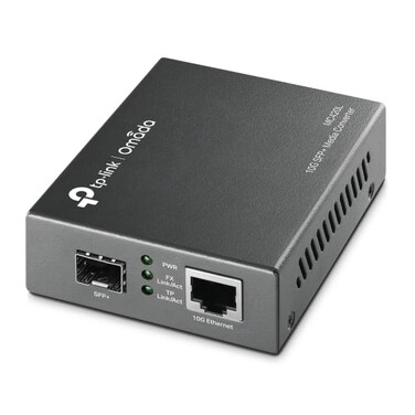 TP-Link Omada 10G Multi-Gigabit SFP Media Converter, 1G/2.5G/5G/10Gbps RJ45 Port, Hot-Swappable SFP+ Slot, IEEE 802.3an/ae/aq, LED Indicators, Plug &amp; Play Fiber Optics Extension