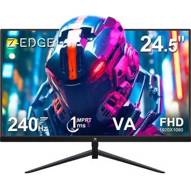 Z-Edge 24.5" Gaming Monitor, Z-Edge UG25I FHD 1920x1080 240Hz Gaming Monitor, 1ms Frameless LED, AMD Freesync Premium Display Port HDMI