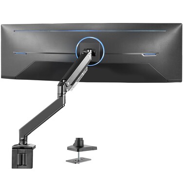 VIVO Premium Aluminum Heavy Duty Monitor Arm for Ultrawide Screens up to 49 inches and 33 lbs, Single Wall Mount, Pneumatic Height, Max VESA 100x100, Black, STAND-V101G1