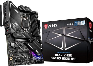 MSI MPG Z490 GAMING EDGE WIFI ATX Gaming Motherboard (10th Gen Intel Core, LGA 1200 Socket, DDR4, CF, Dual M.2 Slots, USB 3.2 Gen 2, Wi-Fi 6, DP/HDMI, Mystic Light RGB)
