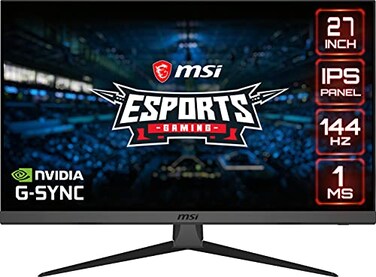MSI G272, 27" Gaming Monitor, 1920 x 1080 (FHD), IPS, 1ms, 144Hz, FreeSync, HDMI, Displayport, Tilt
