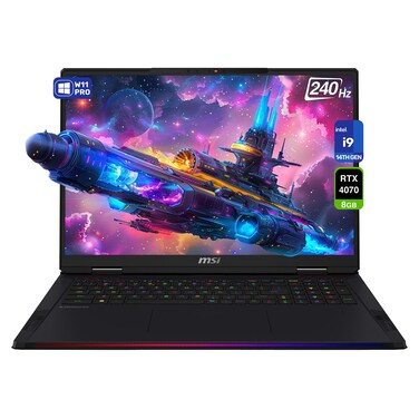 MSI Raider 18 HX Gaming Laptop, Intel i9-14900HX, 64 GB DDR5 RAM, 4 TB PCle SSD, 18" QHD+ (2560 X 1600) 240Hz Display, Nvidia G-Force RTX 4070, RGB Backlit Keyboard, W11 Pro, Black