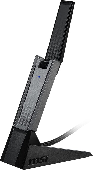 MSI AX1800 WiFi 6 Dual-Band USB Adapter - WLAN up to 1800 Mbps (5GHz, 2.4GHz Wireless), USB 3.2 Gen 1 Type-A, MU-MIMO, Adjustable Antenna, Beamforming, WPA3 - Wired Bracket Included