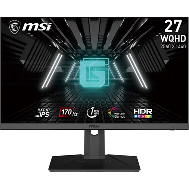 MSI G272QPF, 27" Gaming Monitor, 2560 x 1440 (QHD), Rapid IPS, 1ms, 170Hz, G-Sync Compatible, HDR Ready, HDMI, Displayport, Tilt, Swivel, Height Adjustable, Pivot