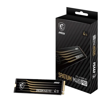 MSI SPATIUM M480 PRO PCIe 4.0 NVMe M.2 4TB Internal SSD PCIe Gen4 NVMe (SPATIUM M480 PRO PCIe 4.0 NVMe M.2 4TB)