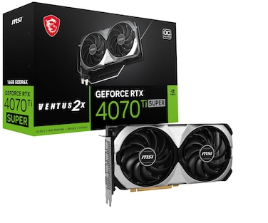MSI Gaming RTX 4070 Ti Super 16G Ventus 2X OC Graphics Card (NVIDIA RTX 4070 Ti Super, 256-Bit, Extreme Clock: 2655 MHz, 16GB GDRR6X 21 Gbps, HDMI/DP, Ada Lovelace Architecture)
