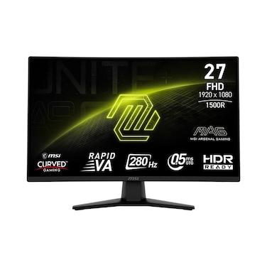 MSI MAG 274CXF 27-inch 1920 x 1080 (FHD) Curved Monitor, 280Hz, HDMI, DisplayPort, VGA Port, VESA Mountable, Tilt, Speaker, Slim Bezel, 0.5ms, Black