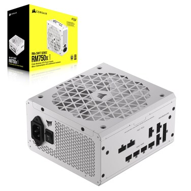 CORSAIR RM750x Shift Fully Modular ATX Power Supply - 80 Plus Gold - ATX 3.0 - PCIe 5.0 - Zero RPM - Modular Side Interface - White