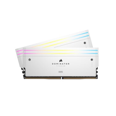 CORSAIR Dominator Titanium RGB DDR5 RAM 48GB (2x24GB) DDR5 7200MHz CL36 Intel XMP iCUE Compatible Computer Memory - White (CMP48GX5M2X7200C36W)