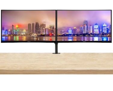 MSI Optix G242C 24inch Curved 1080P Full HD 170 Hz 1ms LED Backlit LCD Gaming Monitor, 2-Pack Bundle, Frameless, Less Blue Light, FreeSync, HDMI, DisplayPort, Desk Mount Dual Monitor Stand