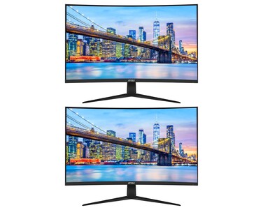 MSI Optix G321CU 32-inch Curved 2160P 4K Ultra HD 144 Hz 1ms LED Backlit LCD Gaming Monitor, 2-Pack Bundle, Frameless, Less Blue Light, Night Vision, FreeSync, HDMI, DisplayPort, USB-C