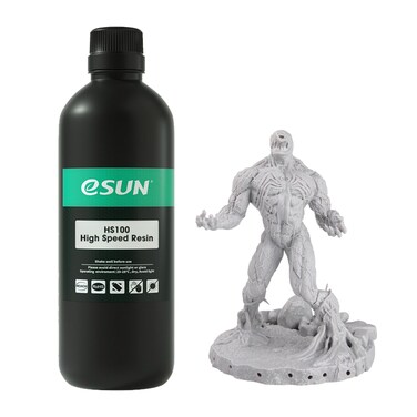 eSUN High Speed 3D Printer Resin, High Precision and Delicate Fast Printing Rapid Photopolymer Resin for UV-Curing 405nm LCD DLP 3D Printers, 1000g Grey