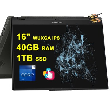 ASUS Vivobook S 16 Flip 2-in-1 Laptop 16" WUXGA IPS Touchscreen Intel 14-core i9-13900H 40GB RAM 1TB SSD Backlit FHD Camera Harman/kardon Win11 + HDMI Cable