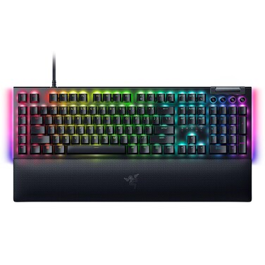 Razer BlackWidow V4 Mechanical Gaming Keyboard: Green Switches Tactile &amp; Clicky - Chroma RGB - 6 Dedicated Macro Keys - Magnetic Wrist Rest - Doubleshot ABS Keycaps - Multi-Function Roller &amp;Media Keys